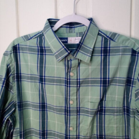 Old Navy Shirt Men L Everyday Shirt Slim Fit Long Sleeve Button Up Plaid - Picture 3 of 15